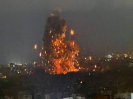 Israel bombs Beirut, the capital city of Lebanon.