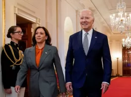 Joe Biden has thrown his support for Kamala Harris